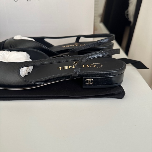 Chanel Slingback Patent calfskin leather flats 36.5 - Picture 5 of 9